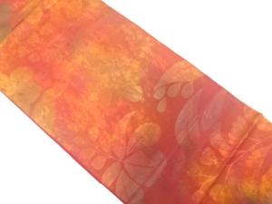 草花模様織り出し　袋帯